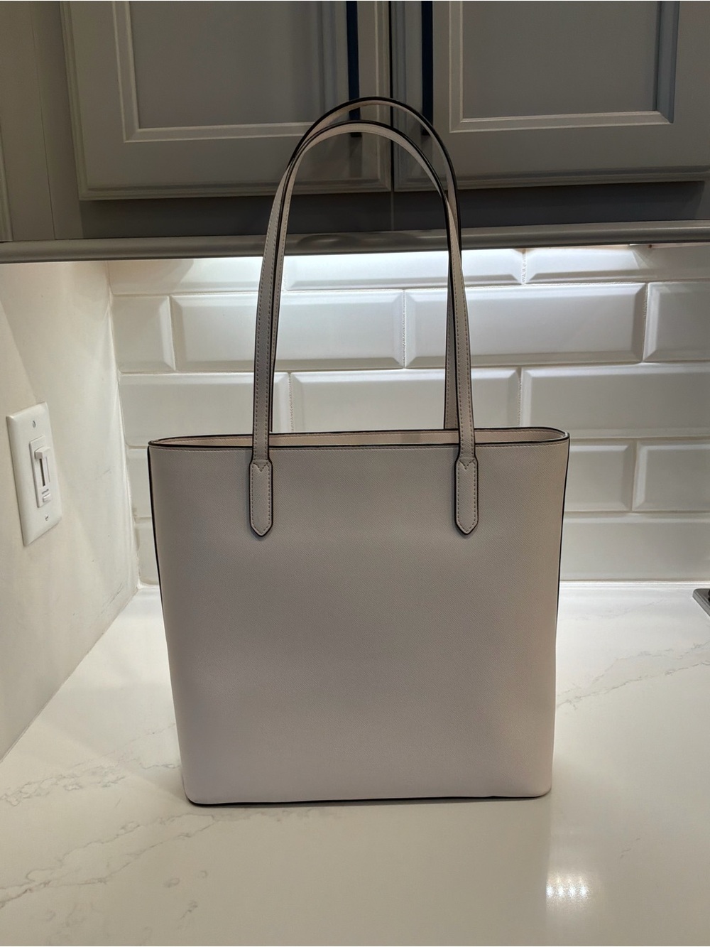 kate spade Off-White Leather Tote with Bow Charm - Picture 2 of 4